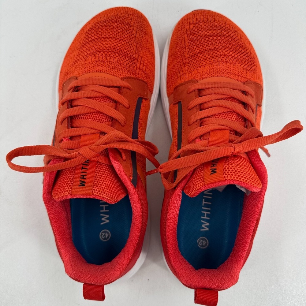 WHITIN Wide Toe Box Zero Drop MENS Orange Red Lace Up Road Running Shoes SIZE 9 - Picture 14 of 15